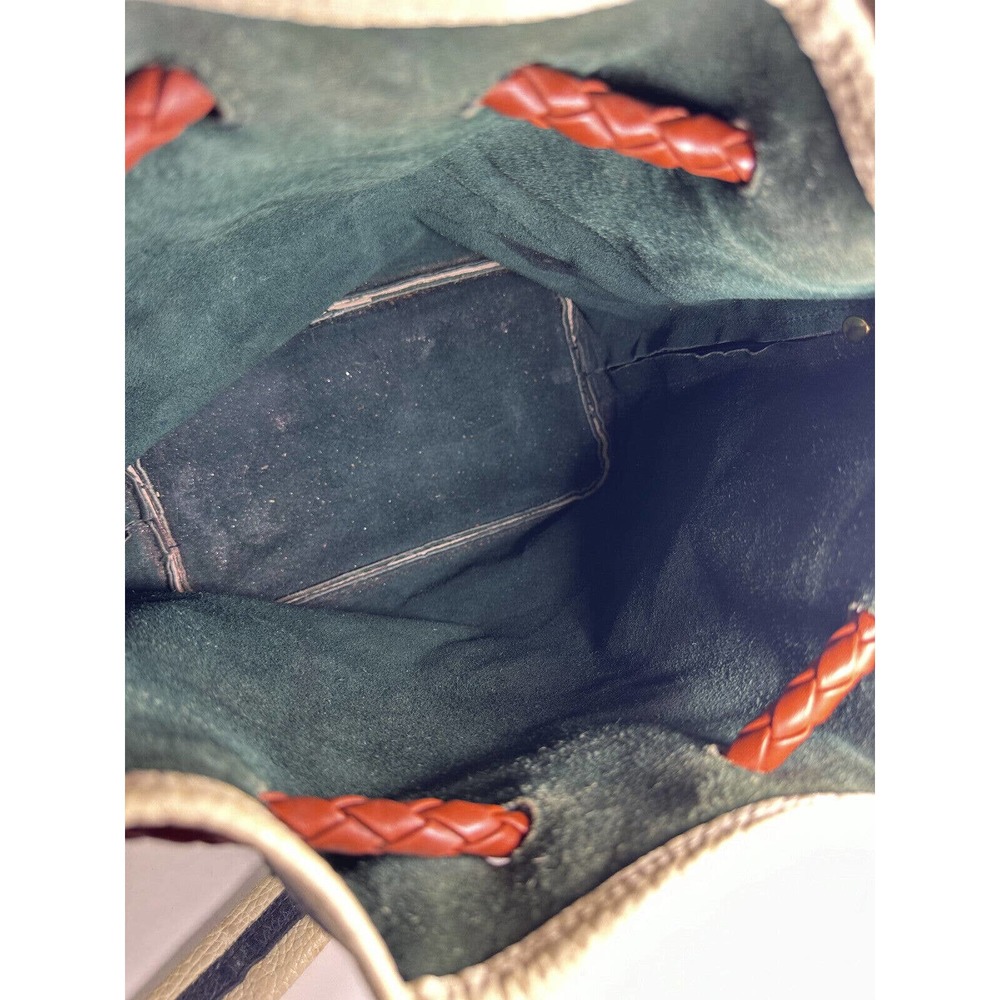 Vtg Dooney & Bourke Teton Tri-Color Drawstring Bucket Bag All Weather Leather - Picture 5 of 15